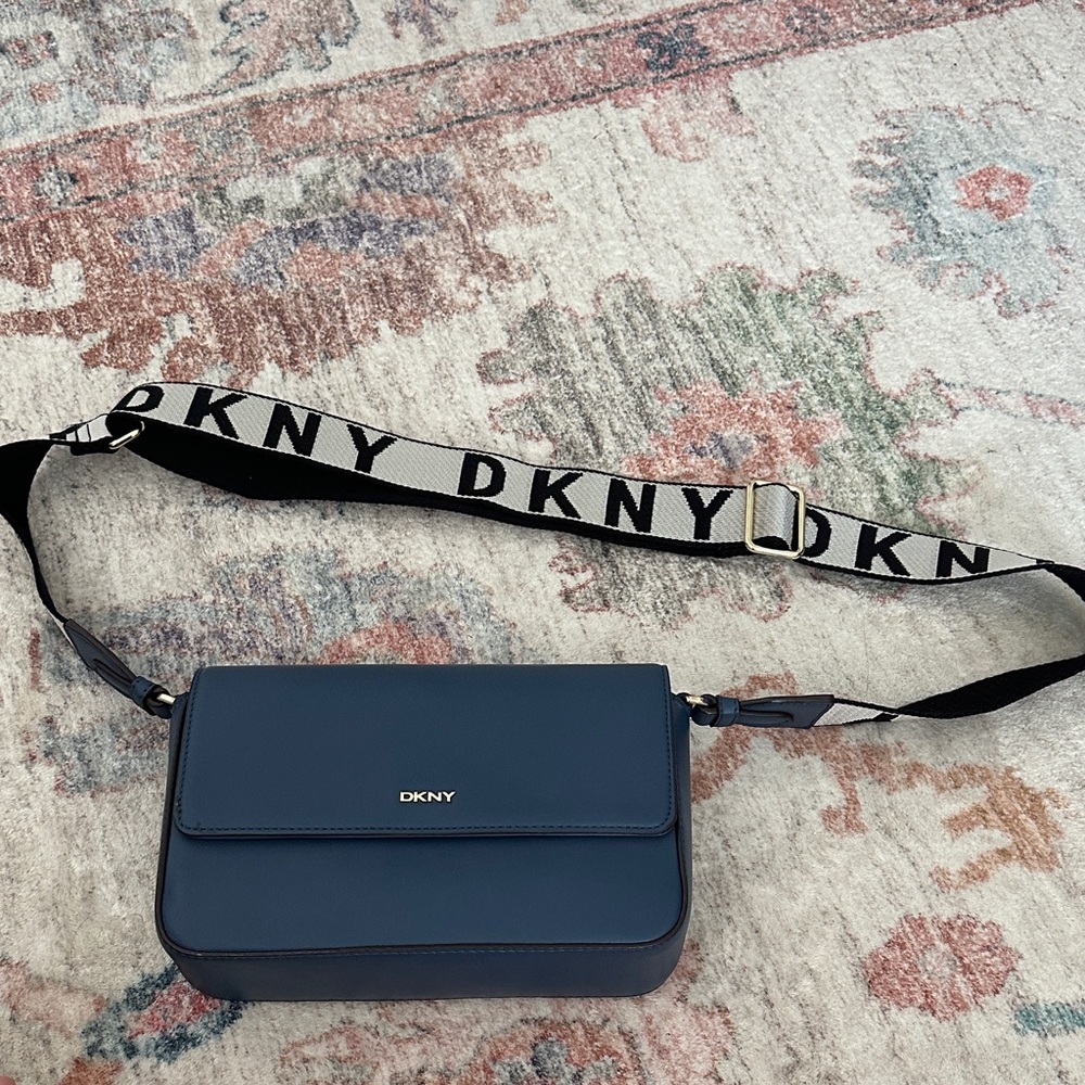 DKNY Midnight Blue Crossbody with Logo Strap